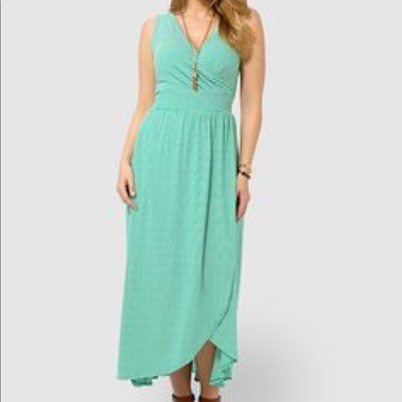 Lands' End Dresses & Skirts - Lands End meadow mist maxi dress green and white